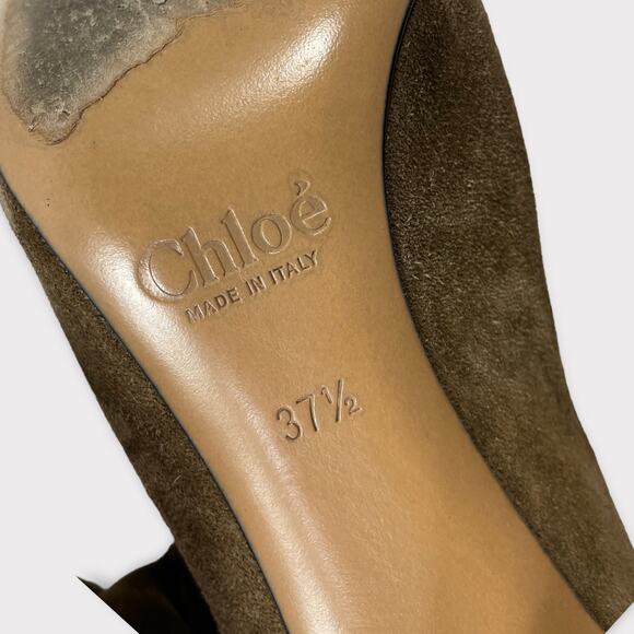 Chloe Ankle Boots Suede With Tassel Tie, Size 37 1/2 - Picture 5 of 8